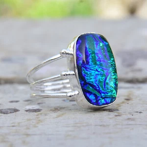 Australian Triplet Opal Gemstone 925 Sterling Silver Handamde Ring Jewelry M-5 - Picture 1 of 7