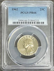 1962 Silver Proof Washington Quarter PCGS PR66 - Picture 1 of 2