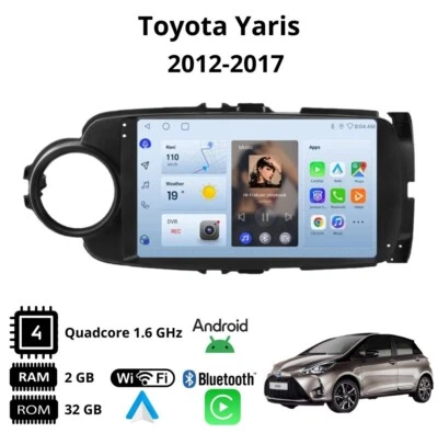 Autoradio stereo Android 9 Pollici per Toyota Yaris dal 2012 al 2017 - Immagine 1 di 4