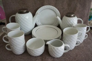THOMAS Germany Porzellan MONACO Kaffee Tee Set, Zucker, Milchkännchen, 8 Tassen, 6 Teller - Bild 1 von 8