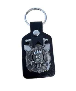 Clan Crest Pewter & Leather Keyring Key Fob Only £14.99 - Picture 1 of 7