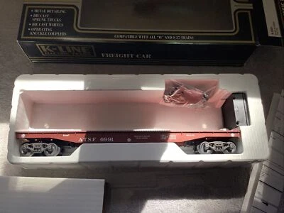 K-Line Santa Fe Classic Flatcar w/Stakes & Bulkheads #K6991 New open box OH-204 - Image 1 of 4