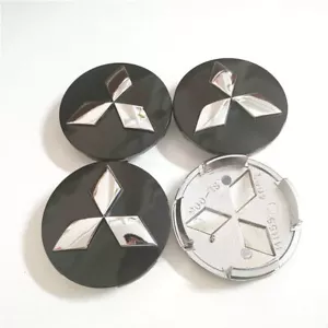 4PCS NEW 2023 60mm Black Wheel Cap Genuine Parts Black Fits Mitsubishi - Picture 1 of 5