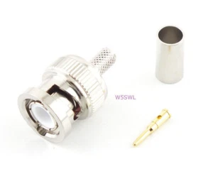 BNC Male Coax Connector Crimp RG-58 LMR-200 2-Pcs - USA Ham Radio Seller - Picture 1 of 1