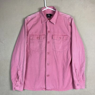 Camisa Stussy Hombre Mediana Rosa Manga Larga Abotonada Informal Adulto Foto 1 de 4