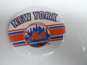 VINTAGE PINBACK BUTTON #72-022 - NEW YORK METS - MLB BASEBALL - Imagen 1 de 1