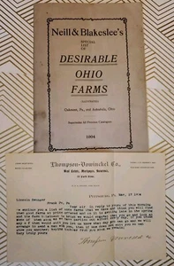 1904 Immobilien Geschichte Neill & Blakeslee's Wünschenswertes Ohio Farms Heft - Bild 1 von 11