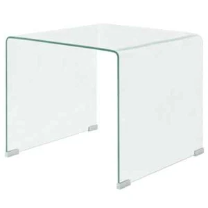 NNEVL Coffee Table Tempered Glass 49.5x50x45 cm Clear - Picture 1 of 5