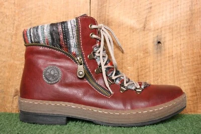 Rieker Z6741 Felicitas Cuero Sintético Tejido Forrado Botines EUR 41 ≈ US 9.5 Foto 1 de 4