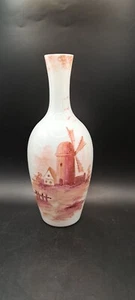 1800's Victorian Mount Mt. Washington Delft Ware Red Windmill Scene - Picture 1 of 4