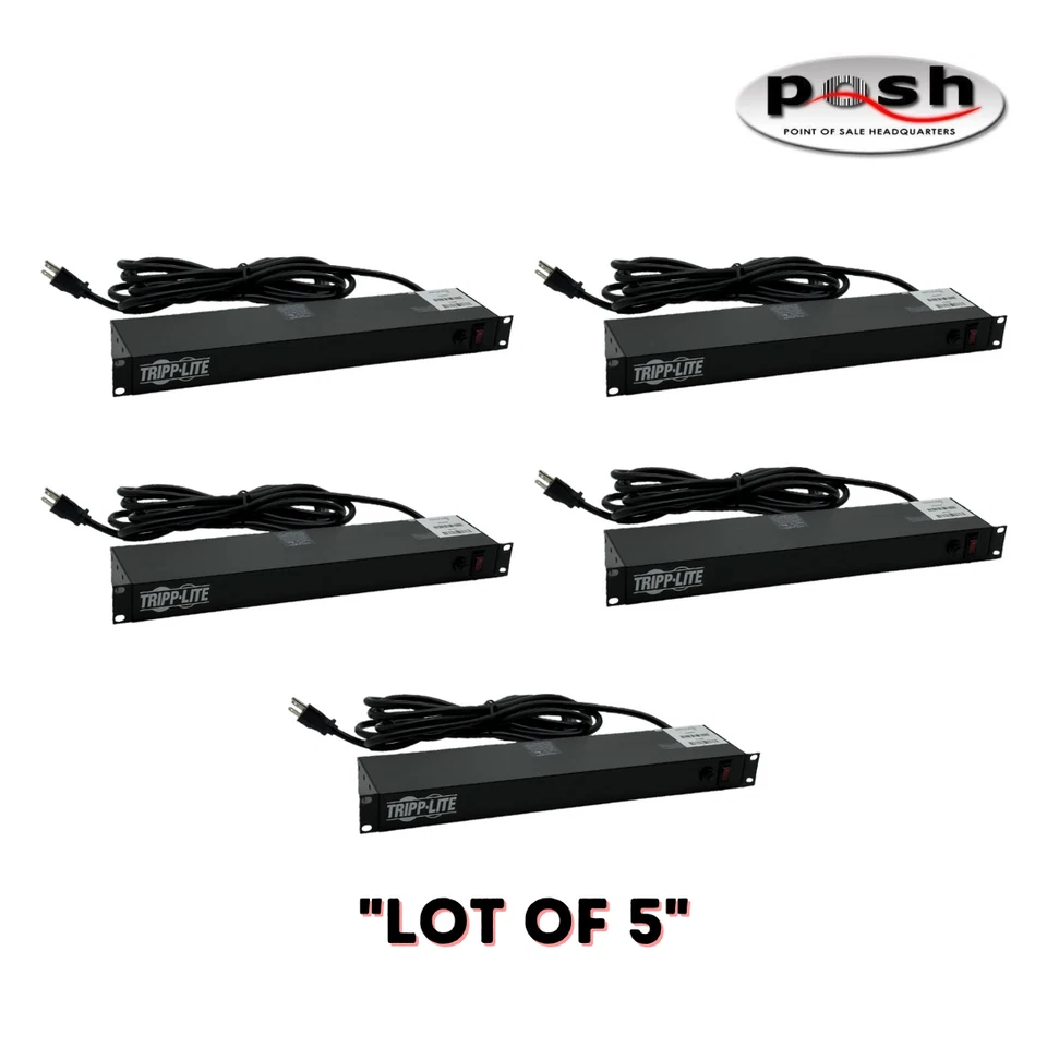 **Lot of 5** Tripp Lite RS-0615-R Power Strip Rack-Mount Metal 120V-15R - Image 1 of 4