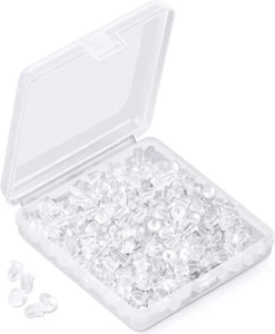 Silicone Earring Backs Earring Backings 1200 Pcs Soft Clear Ear Safety - Picture 1 of 6