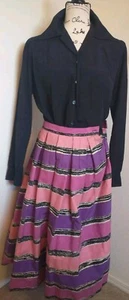 Vintage 1950s 1960s Foster Hochberg Skirt W/ Long Sleeve Vintage Black Blouse - Picture 1 of 6