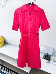 Brooks Brothers NWT Women XS size 2 Belted Linen Shirt Dress Poppy Red MSRP $289 - Picture 1 of 9