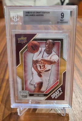 Beckett 9 Mint! 2009-10 UD Daft Edition James Harden Rookie #40 BGS 9 Mint! - Image 1 of 2