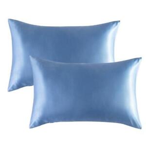 Satin Pillowcase (2 Pack) for Hair Skin Silk Pillow Case, Queen Size(20x30 inch)