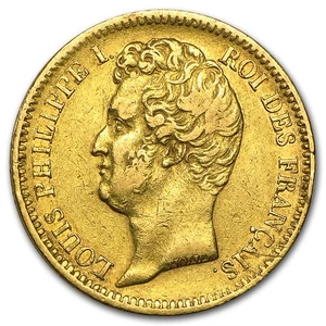 1830-1831 France Gold 20 Francs Louis Philippe I Avg Circ - Picture 1 of 2