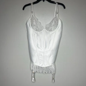 Giarrettiera donna bianca corsetto sposa bustier taglia 1X/2X pizzo lingerie coquette nuova con etichette - Foto 1 di 13