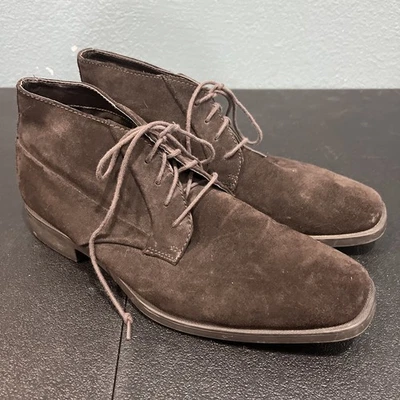 Calvin Klein Dress Shoes Mens 9.5 Brown Suede Ellias Chukka Boot Classic Desert - Image 1 of 4