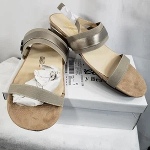 Sandalias sin cordones Sofwear nuevas con etiquetas Noelle con correa trasera de peltre talla 11M - Imagen 1 de 13