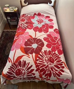 "Funda nórdica Pottery Barn Teen/2 fundas COMPLETAS/QUEEN grande rosa rojo floral 84""x 86""" - Imagen 1 de 15