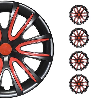 16" Wheel Covers Hubcaps for Subaru Impreza Black Red Gloss - Изображение 1 из 4