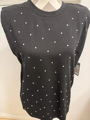 Blusa feminina Reaction Kenneth Cole sem mangas pequena nova com etiquetas - Imagem 1 de 4