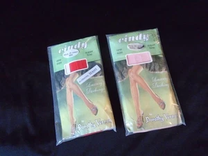 TWO Pairs NOS Vintage Women's Pink & Red Nylons Stockings Seamed O/S - Picture 1 of 3