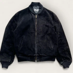 Schott 90s USA Leather Suede Bomber Jacket 44 2XL Vintage Streetwear - Picture 1 of 18
