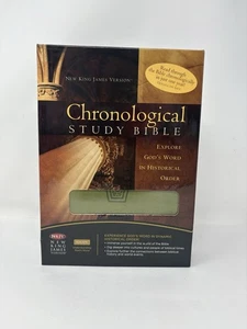 Chronological Study Bible NKJV Nelson 2008 Lime Green Imitation Leather - Picture 1 of 7