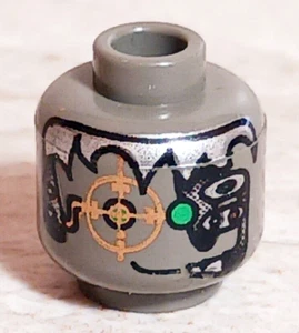 LEGO Alien Head Astronaut CYBORG Spacesuit Gray Head Elaborate Printed Face - Picture 1 of 1