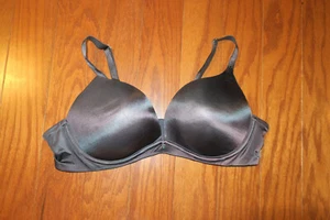 38B ❤️ BIOFIT VICTORIA'S SECRET ❤️ VINTAGE PUSH UP SATIN DARK GRAY BRA SEAMLESS - Picture 1 of 5