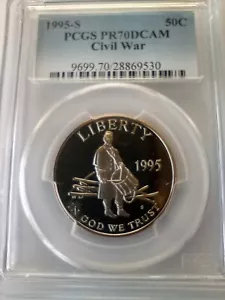 1995-S 50¢ Civil War Commemorative PCGS PR70DCAM Population (105) 😎 - Picture 1 of 8