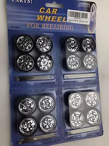 CHROME REPLACEMENT WHEELS & TIRES SET RIMS FOR 1/24 SCALE CARS AND TRUCKS 2005A - Picture 1 of 5