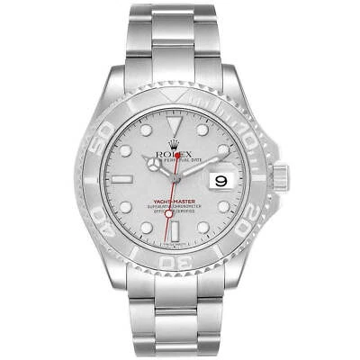 Reloj Rolex Yacht-Master 40 mm esfera plateada bisel de platino acero Oyster para hombre 16622 Foto 1 de 4