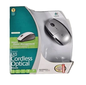NEW Logitecn LX5 Cordless 3-Button Scroll Optical Mouse Comfort - Picture 1 of 3