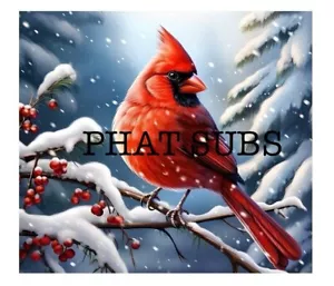 20oz Sublimation Tumbler Wrap Red Cardinal Ready To Press Heat Transfer - Picture 1 of 1