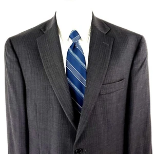Hart Schaffner Marx Gold Trumpeter 2 Button Blazer 42S Gray Purple Herringbone - Picture 1 of 10