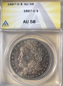 1887-O ANACS AU58 Morgan Silver Dollar - Picture 1 of 8