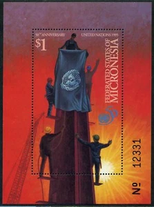Micronesia 229, MNH. Michel 426 Bl.15. UN 50th Ann. 1995. Flag. - Picture 1 of 1