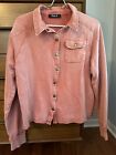 Blue B Collection Cotton Shirt Jacket Shacket Size S Coral Snaps Mineral Washed