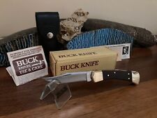 Buck Knife 110 - Vintage (1987) Brass Frame, Buck Box, Sheath & Papers **NOS**