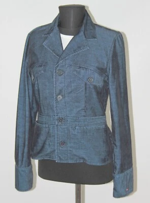 Tommy Hilfiger womens velvet navy blazer jacket Size M Foto 1 de 4