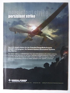 4/2008 PUB GENERAL ATOMICS AERONAUTICAL SKY WARRIOR US ARMY UAS DRONE AD - Imagen 1 de 1