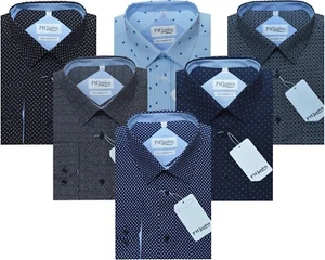 Nuevas camisas para hombre formales/informales de manga larga 100 % algodón ajuste a medida M - XXL - Imagen 1 de 7