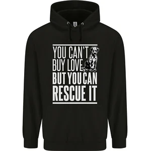 You Cant Buy Love Funny Rescue Dog Puppy Childrens Kids Hoodie - Picture 1 of 29