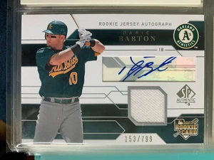 Daric Barton autographed and jersey 2008 Upper Deck baseball card - Picture 1 of 2