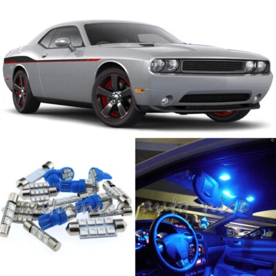 Kit de 11 luces interiores LED azules premium para Dodge Challenger 2008-2014 Foto 1 de 4