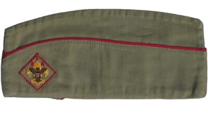 BSA VINTAGE 1950'S BOY SCOUT GARRISON HAT CAP W/DIAMOND PATCH SIZE LRG #KGD-13 - Picture 1 of 3