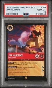 2024 Disney Lorcana EN3 Jim Hawkins PSA 10 GEM LEGENDARY #109 Treasure Island - Picture 1 of 2